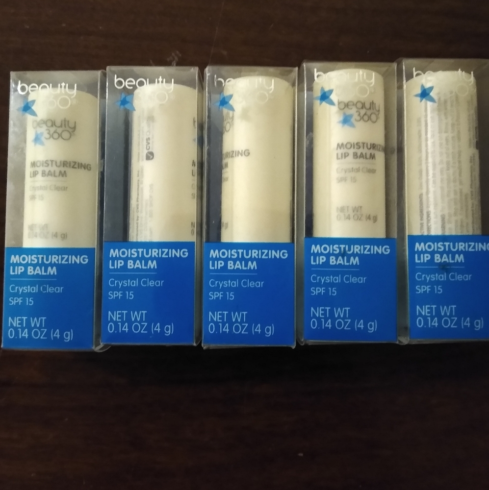 Lot of 5 Moisturizing Lip Balm clear beauty 360